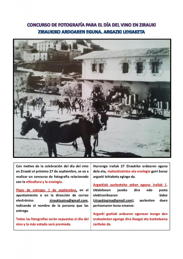 cartel 4 CONCURSO DE FOTOGRAFÍA PARA EL DÍA DEL VINO EN ZIRAUKI